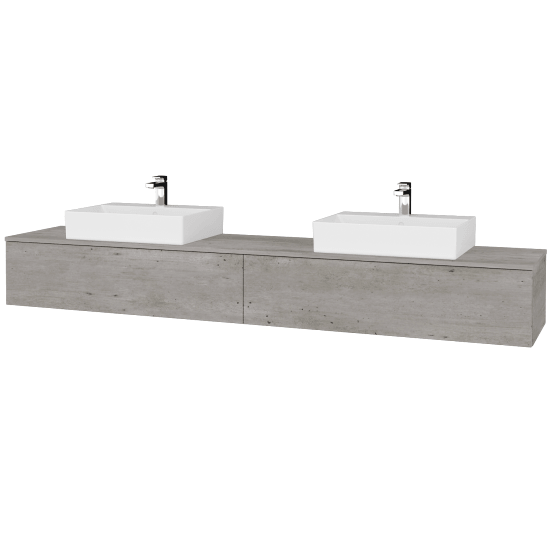 Waschtischunterschrank JOCKAM SZZ12 240 (Waschtisch Kube)  - D01 Beton - D01 Beton - Nein