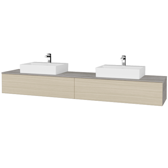 Waschtischunterschrank JOCKAM SZZ12 240 (Waschtisch Kube)  - D01 Beton - D04 Eiche - Nein