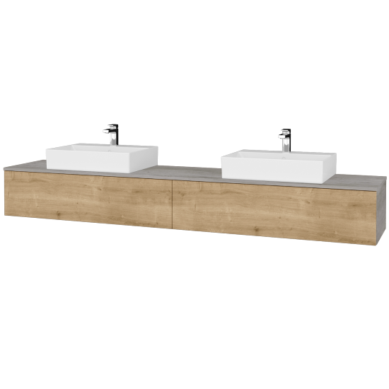 Waschtischunterschrank JOCKAM SZZ12 240 (Waschtisch Kube)  - D01 Beton - D09 Arlington - Nein