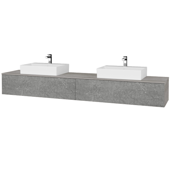 Waschtischunterschrank JOCKAM SZZ12 240 (Waschtisch Kube)  - D01 Beton - D20 Galaxy - Nein