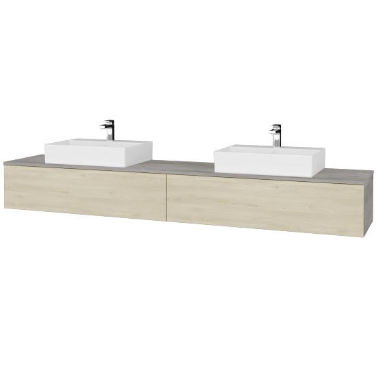 Waschtischunterschrank JOCKAM SZZ12 240 (Waschtisch Kube)  - D01 Beton - D24 Ohio - Nein