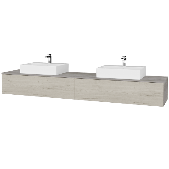 Waschtischunterschrank JOCKAM SZZ12 240 (Waschtisch Kube)  - D01 Beton - D28 Alberta - Nein