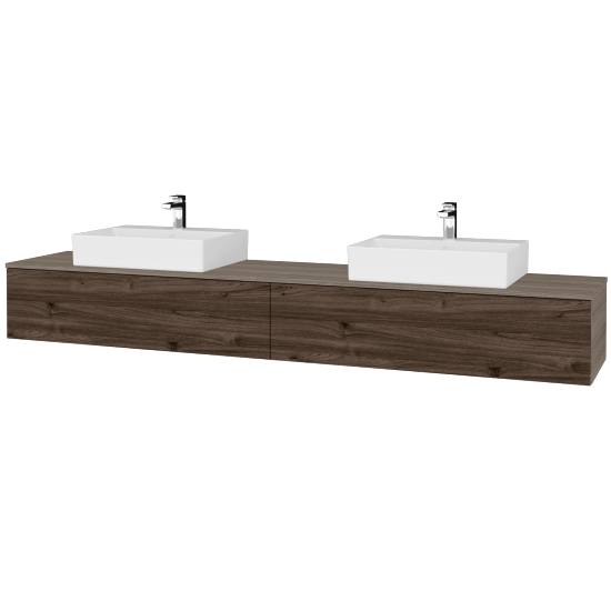 Waschtischunterschrank JOCKAM SZZ12 240 (Waschtisch Kube)  - D03 Cafe - D25 Teak - Nein