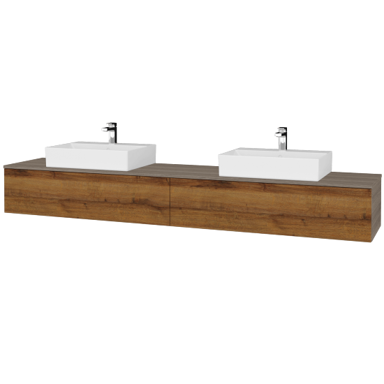 Waschtischunterschrank JOCKAM SZZ12 240 (Waschtisch Kube)  - D03 Cafe - D27 Cognac - Nein