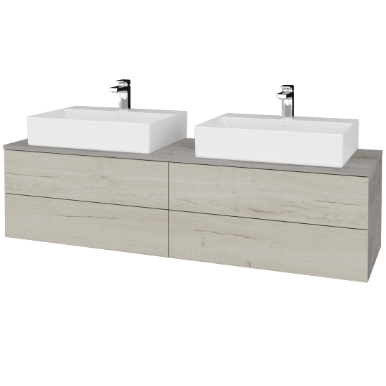 Waschtischunterschrank JOCKAM SZZ4 160 (Waschtisch Kube)  - D01 Beton - D28 Alberta - Nein