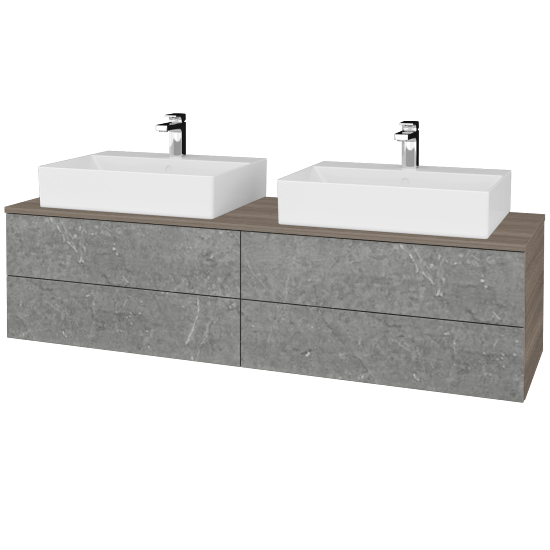 Waschtischunterschrank JOCKAM SZZ4 160 (Waschtisch Kube)  - D03 Cafe - D20 Galaxy - Nein
