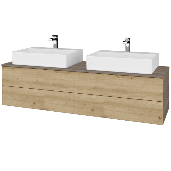 Waschtischunterschrank JOCKAM SZZ4 160 (Waschtisch Kube)  - D03 Cafe - D22 Caramel - Nein