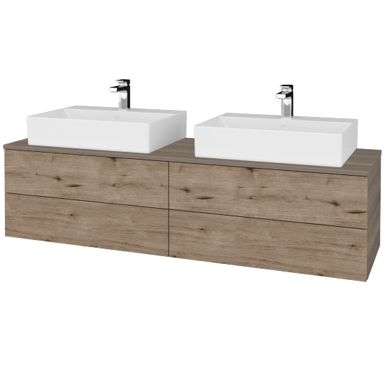 Waschtischunterschrank JOCKAM SZZ4 160 (Waschtisch Kube)  - D03 Cafe - D23 Herkules - Nein