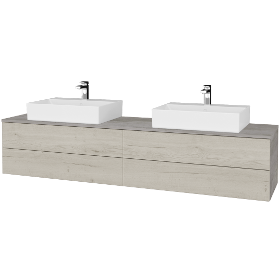 Waschtischunterschrank JOCKAM SZZ4 200 (Waschtisch Kube)  - D01 Beton - D28 Alberta - Nein