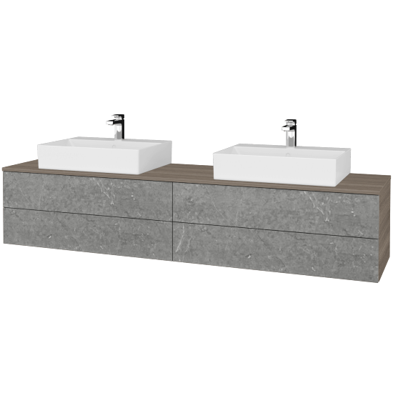 Waschtischunterschrank JOCKAM SZZ4 200 (Waschtisch Kube)  - D03 Cafe - D20 Galaxy - Nein