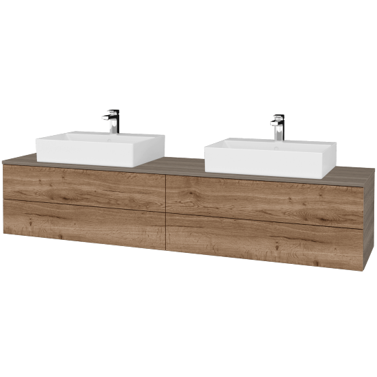 Waschtischunterschrank JOCKAM SZZ4 200 (Waschtisch Kube)  - D03 Cafe - D21 Tobacco - Nein