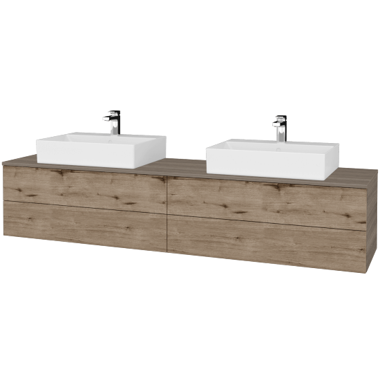 Waschtischunterschrank JOCKAM SZZ4 200 (Waschtisch Kube)  - D03 Cafe - D23 Herkules - Nein