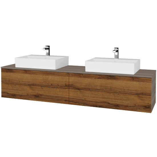 Waschtischunterschrank JOCKAM SZZ4 200 (Waschtisch Kube)  - D03 Cafe - D27 Cognac - Nein