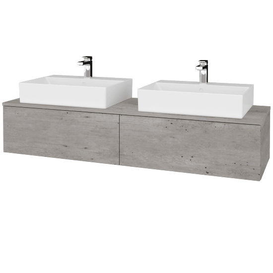 Waschtischunterschrank JOCKAM SZZ12 160 (Waschtisch Kube)  - D01 Beton - D01 Beton - Nein