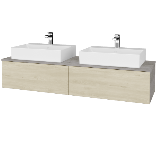 Waschtischunterschrank JOCKAM SZZ12 160 (Waschtisch Kube)  - D01 Beton - D24 Ohio - Nein