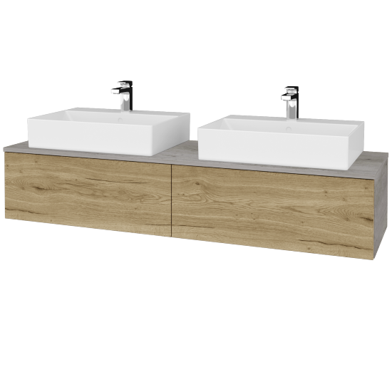 Waschtischunterschrank JOCKAM SZZ12 160 (Waschtisch Kube)  - D01 Beton - D26 Ontario - Nein
