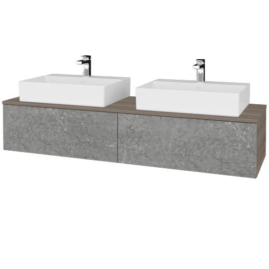 Waschtischunterschrank JOCKAM SZZ12 160 (Waschtisch Kube)  - D03 Cafe - D20 Galaxy - Nein