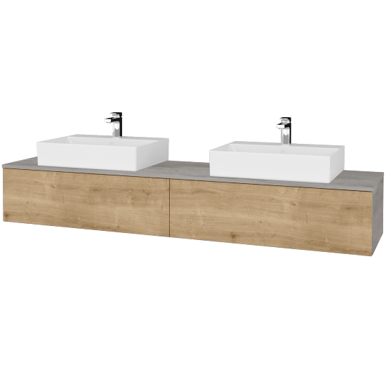 Waschtischunterschrank JOCKAM SZZ12 200 (Waschtisch Kube)  - D01 Beton - D09 Arlington - Nein