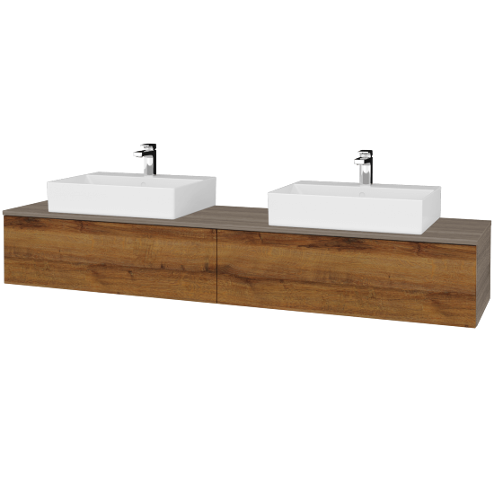 Waschtischunterschrank JOCKAM SZZ12 200 (Waschtisch Kube)  - D03 Cafe - D27 Cognac - Nein