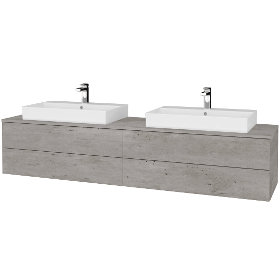 Waschtischunterschrank JOCKAM SZZ4 200 (Waschtisch Glance)  - D01 Beton - D01 Beton - Nein