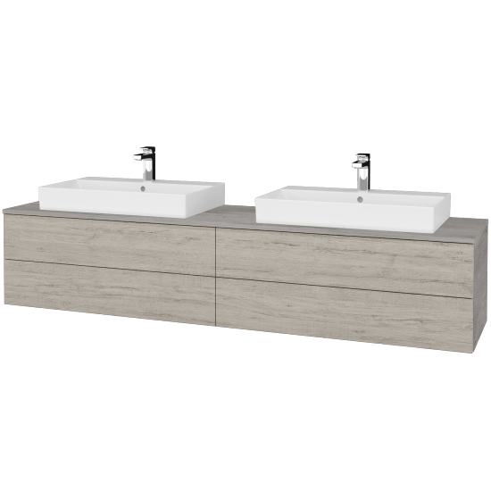 Waschtischunterschrank JOCKAM SZZ4 200 (Waschtisch Glance)  - D01 Beton - D05 Oregon - Nein