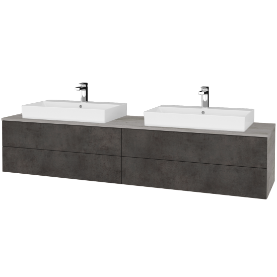 Waschtischunterschrank JOCKAM SZZ4 200 (Waschtisch Glance)  - D01 Beton - D16 Dark Beton - Nein