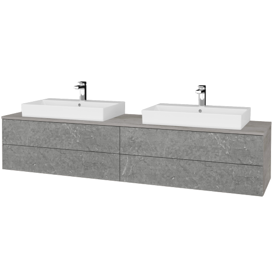 Waschtischunterschrank JOCKAM SZZ4 200 (Waschtisch Glance)  - D01 Beton - D20 Galaxy - Nein