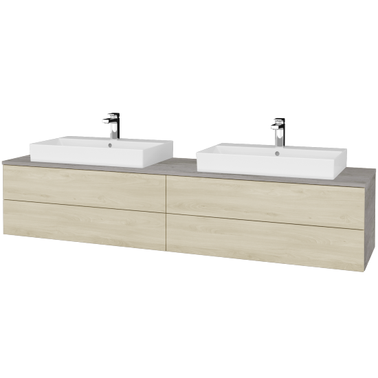 Waschtischunterschrank JOCKAM SZZ4 200 (Waschtisch Glance)  - D01 Beton - D24 Ohio - Nein