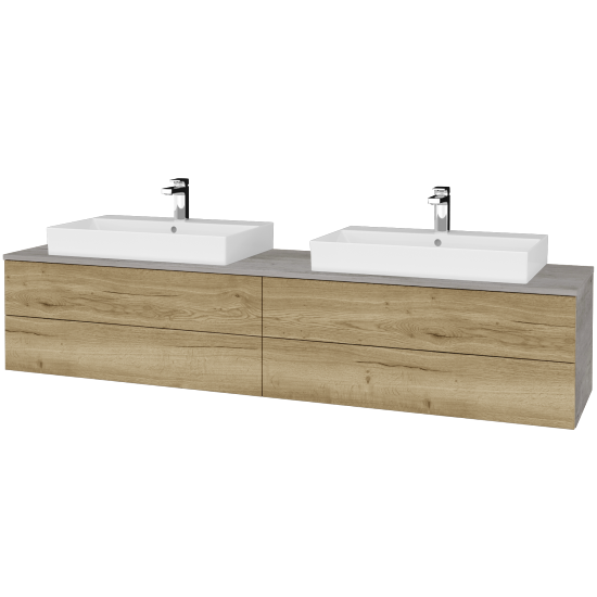 Waschtischunterschrank JOCKAM SZZ4 200 (Waschtisch Glance)  - D01 Beton - D26 Ontario - Nein