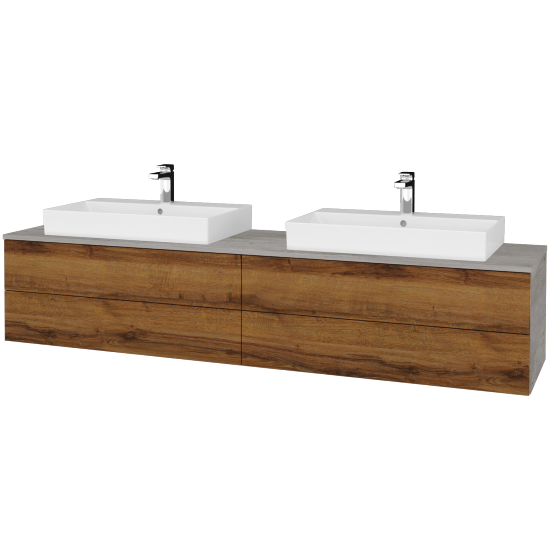 Waschtischunterschrank JOCKAM SZZ4 200 (Waschtisch Glance)  - D01 Beton - D27 Cognac - Nein