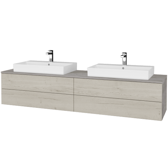 Waschtischunterschrank JOCKAM SZZ4 200 (Waschtisch Glance)  - D01 Beton - D28 Alberta - Nein