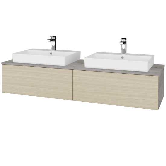 Waschtischunterschrank JOCKAM SZZ12 160 (Waschtisch Glance)  - D01 Beton - D04 Eiche - Nein