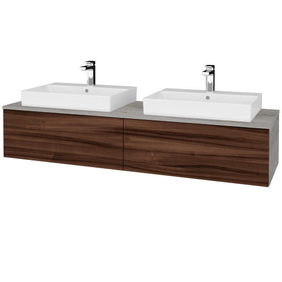 Waschtischunterschrank JOCKAM SZZ12 160 (Waschtisch Glance)  - D01 Beton - D06 Nussbaum - Nein