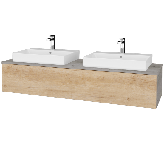 Waschtischunterschrank JOCKAM SZZ12 160 (Waschtisch Glance)  - D01 Beton - D15 Eiche Nebraska - Nein