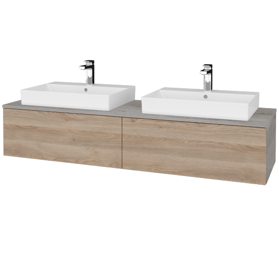 Waschtischunterschrank JOCKAM SZZ12 160 (Waschtisch Glance)  - D01 Beton - D17 Eiche Colorado - Nein