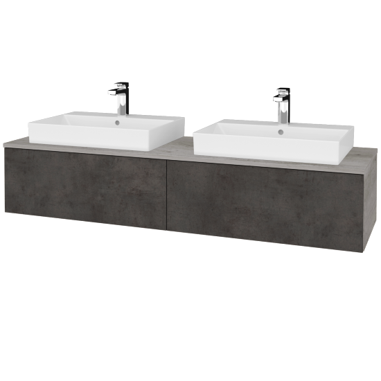 Waschtischunterschrank JOCKAM SZZ12 160 (Waschtisch Glance)  - D01 Beton - D16 Dark Beton - Nein