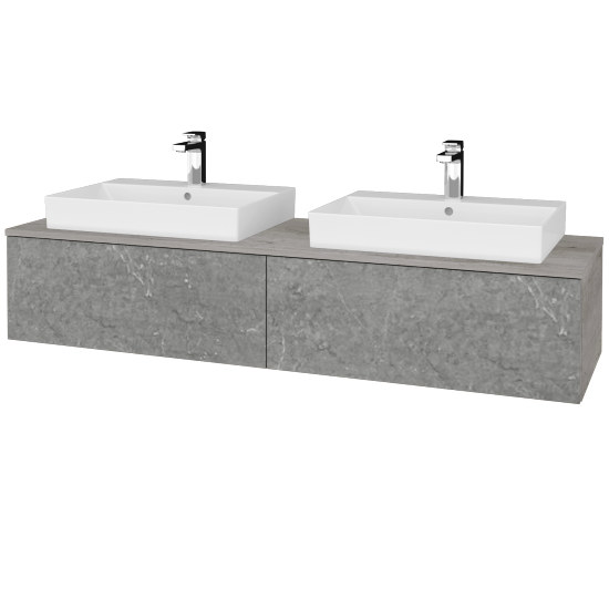 Waschtischunterschrank JOCKAM SZZ12 160 (Waschtisch Glance)  - D01 Beton - D20 Galaxy - Nein