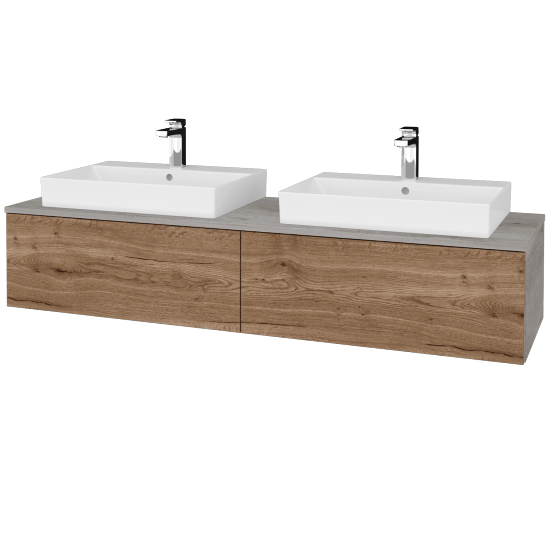 Waschtischunterschrank JOCKAM SZZ12 160 (Waschtisch Glance)  - D01 Beton - D21 Tobacco - Nein