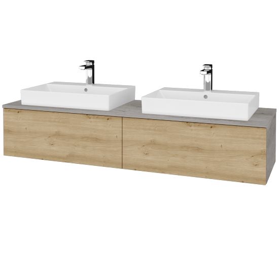 Waschtischunterschrank JOCKAM SZZ12 160 (Waschtisch Glance)  - D01 Beton - D22 Eiche Caramel - Nein