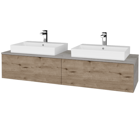 Waschtischunterschrank JOCKAM SZZ12 160 (Waschtisch Glance)  - D01 Beton - D23 Eiche Herkules - Nein