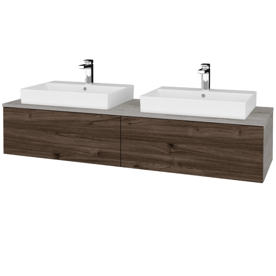Waschtischunterschrank JOCKAM SZZ12 160 (Waschtisch Glance)  - D01 Beton - D25 Teak - Nein
