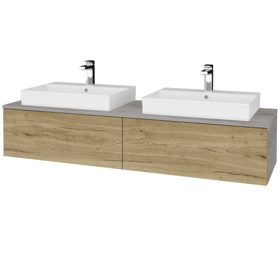 Waschtischunterschrank JOCKAM SZZ12 160 (Waschtisch Glance)  - D01 Beton - D26 Ontario - Nein