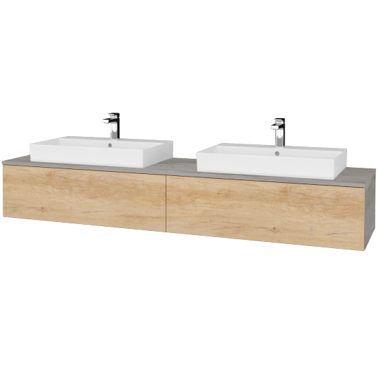 Waschtischunterschrank JOCKAM SZZ12 200 (Waschtisch Glance)  - D01 Beton - D15 Eiche Nebraska - Nein