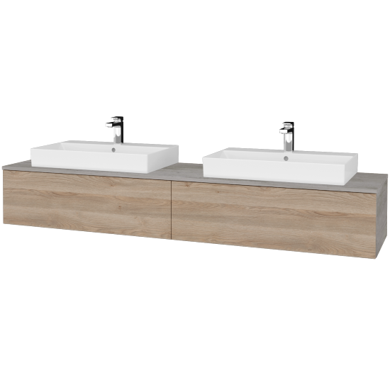 Waschtischunterschrank JOCKAM SZZ12 200 (Waschtisch Glance)  - D01 Beton - D17 Eiche Colorado - Nein