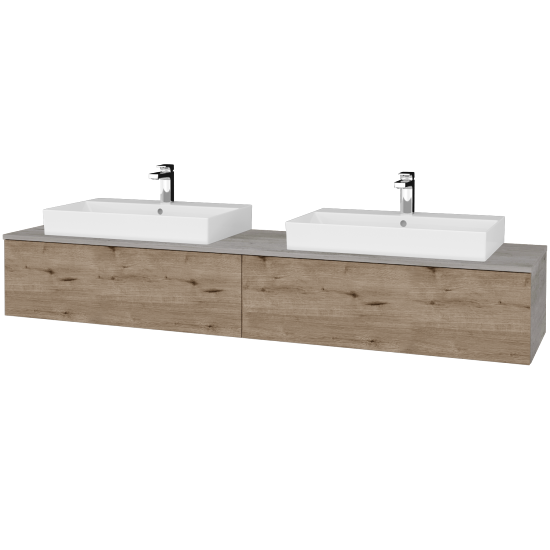 Waschtischunterschrank JOCKAM SZZ12 200 (Waschtisch Glance)  - D01 Beton - D23 Herkules - Nein