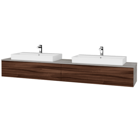 Waschtischunterschrank JOCKAM SZZ12 240 (Waschtisch Glance)  - D01 Beton - D06 Nussbaum - Nein