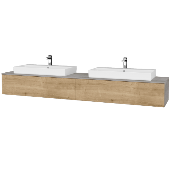 Waschtischunterschrank JOCKAM SZZ12 240 (Waschtisch Glance)  - D01 Beton - D09 Eiche Arlington - Nein