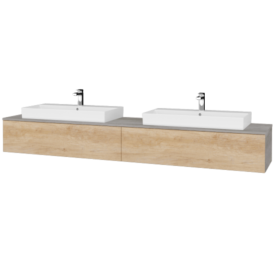 Waschtischunterschrank JOCKAM SZZ12 240 (Waschtisch Glance)  - D01 Beton - D15 Eiche Nebraska - Nein
