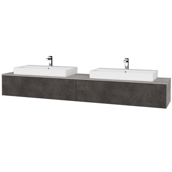Waschtischunterschrank JOCKAM SZZ12 240 (Waschtisch Glance)  - D01 Beton - D16 Dark Beton - Nein
