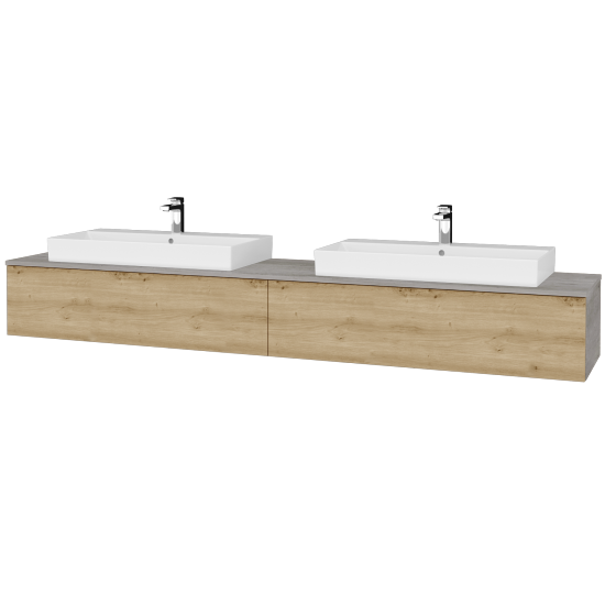 Waschtischunterschrank JOCKAM SZZ12 240 (Waschtisch Glance)  - D01 Beton - D22 Eiche Caramel - Nein